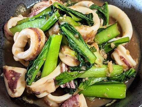 イカと小松菜の中華風炒め物